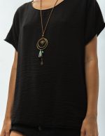 Bluză din bumbac cu colier - imagine 7