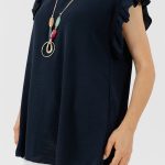 Bluză cu volane și colier