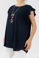 Bluză cu volane și colier