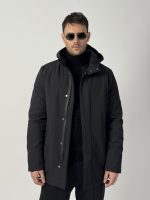 Jachetă impermeabilă cu glugă și închidere ascunsă