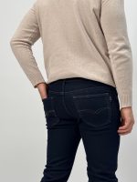Jeans indigo slim plușat - imagine 5