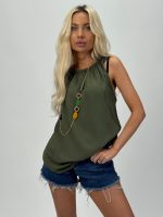 Top cu elastic la gât și colier - imagine 11