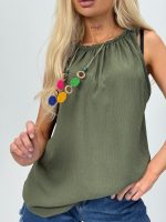 Top cu elastic la gât și colier - imagine 13