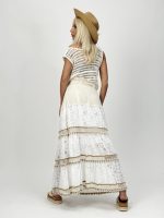 Fustă lungă cu dantelă și broderie - imagine 3