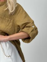 Cămașă din in cu buzunare - imagine 24