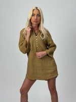 Cămașă din in cu 5 nasturi - imagine 13