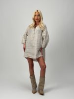 Cămașă din in cu 5 nasturi - imagine 11