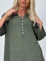 Cămașă din in cu 5 nasturi - imagine 19