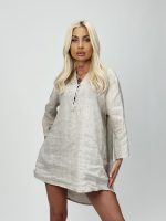 Cămașă din in cu 5 nasturi - imagine 9