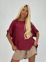 Bluză din in raglan basic - imagine 18