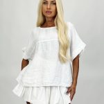 Bluză din in raglan basic