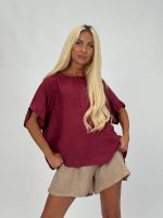 Bluză din in raglan basic - imagine 17