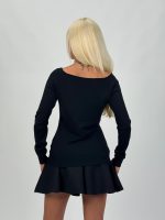 Pulover basic cu decolteu bărcuță - imagine 17