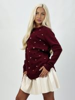 Pulover tricotat cu inserții color - imagine 5