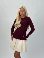 Pulover tricotat cu model torsade - imagine 10