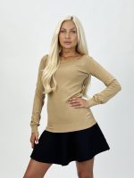 Pulover basic cu decolteu bărcuță - imagine 6