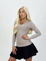 Pulover basic cu decolteu în V