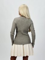 Pulover tricotat cu model torsade - imagine 6