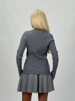 Pulover tricotat cu model torsade - imagine 16