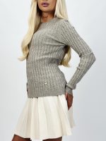 Pulover tricotat cu model torsade - imagine 5