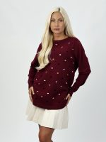 Pulover tricotat cu inserții color - imagine 4