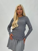 Pulover tricotat cu model torsade - imagine 13