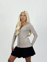 Pulover cardigan basic - imagine 2