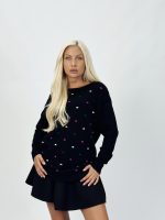 Pulover tricotat cu inserții color - imagine 7