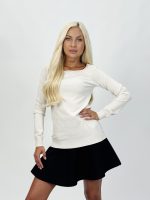 Pulover basic cu decolteu bărcuță