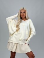 Pulover oversized cu decolteu în v - imagine 7