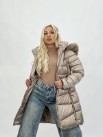 Jachetă 3/4 din fâș cu blană - imagine 8