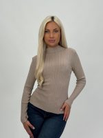 Pulover maletă din jerse rigat cu lurex