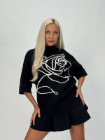 Pulover oversized cu mânecă 3/4 - imagine 10