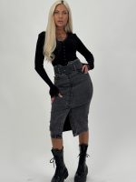 Fustă midi din denim - imagine 2