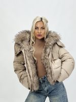 Jachetă din fâș cu blană - imagine 2