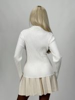 Pulover rigat cu guler cu ștrasuri - imagine 5