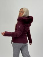 Jachetă din fâș cu glugă și blană detașabilă - imagine 12