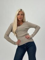 Pulover din jerse rigat cu lurex - imagine 8