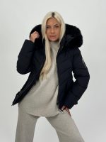 Jachetă din fâș cu glugă și blană detașabilă