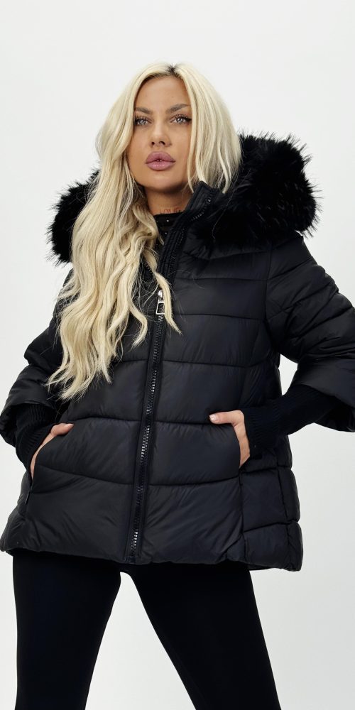 Jachetă din fâș cu mâneci din tricot