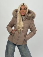 Jachetă din fâș cu glugă și blană detașabilă - imagine 20