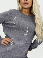Pulover accesorizat cu ștrasuri și perle - imagine 7