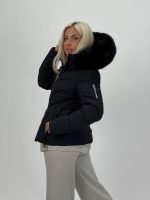 Jachetă din fâș cu glugă și blană detașabilă - imagine 5