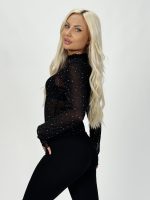 Bluză maletă din voal cu ștrasuri - imagine 4