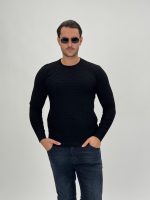 Pulover din tricot cu model și decolteu la baza gâtului - imagine 2