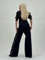 Jeans | Blug wide leg cu cercuri laterale - imagine 4
