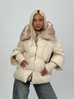 Jachetă oversized din fâș cu mâneci din tricot - imagine 5