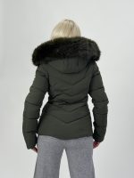 Jachetă din fâș cu glugă și blană detașabilă - imagine 18