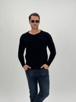 Pulover din catifea cu decolteu în V - imagine 18