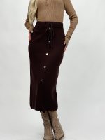 Fustă lungă din tricot cu butoni - imagine 3